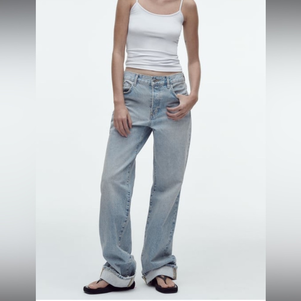 ZW LOOSE FIT LOW-RISE JEANS light blue size 4 (27)